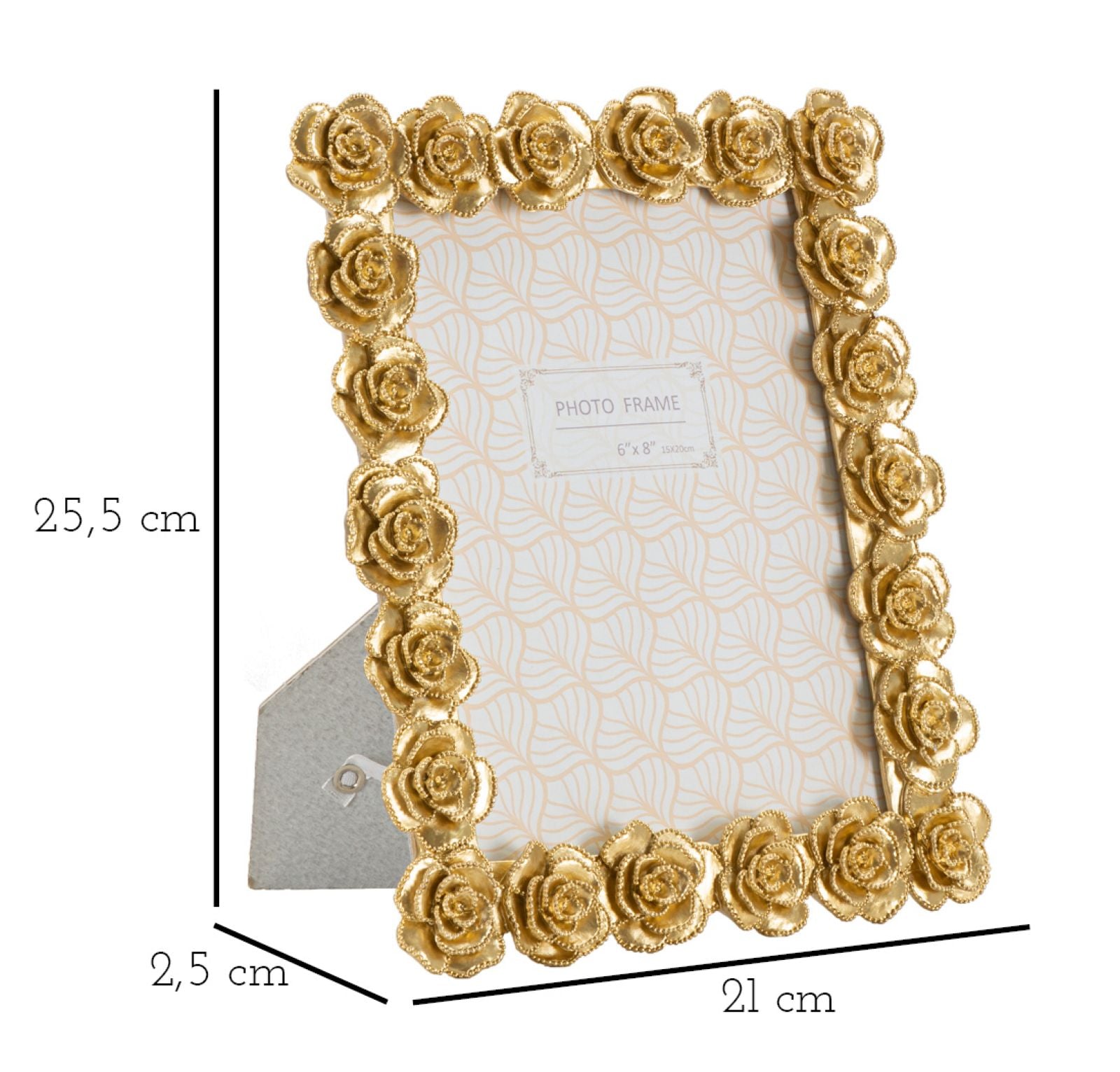 Moldura Rectangular GLAM – Dourado – 15x20 cm
