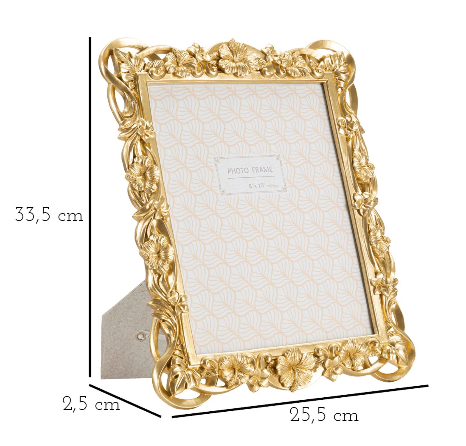 Moldura Rectangular GLAM – Dourado – 20x25 cm