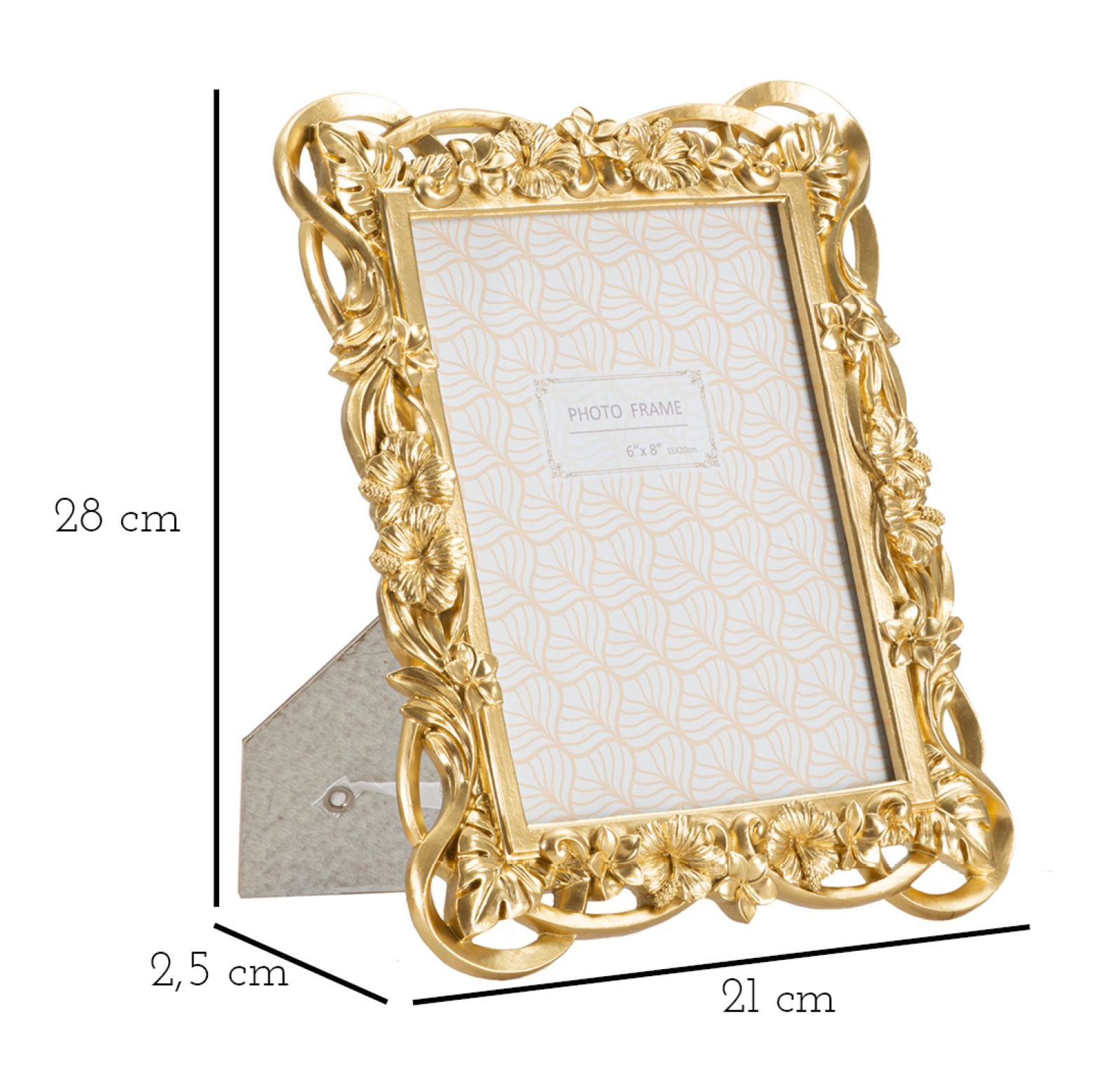 Moldura Retangular Free-standing GLAM – Dourada – 15x20 cm