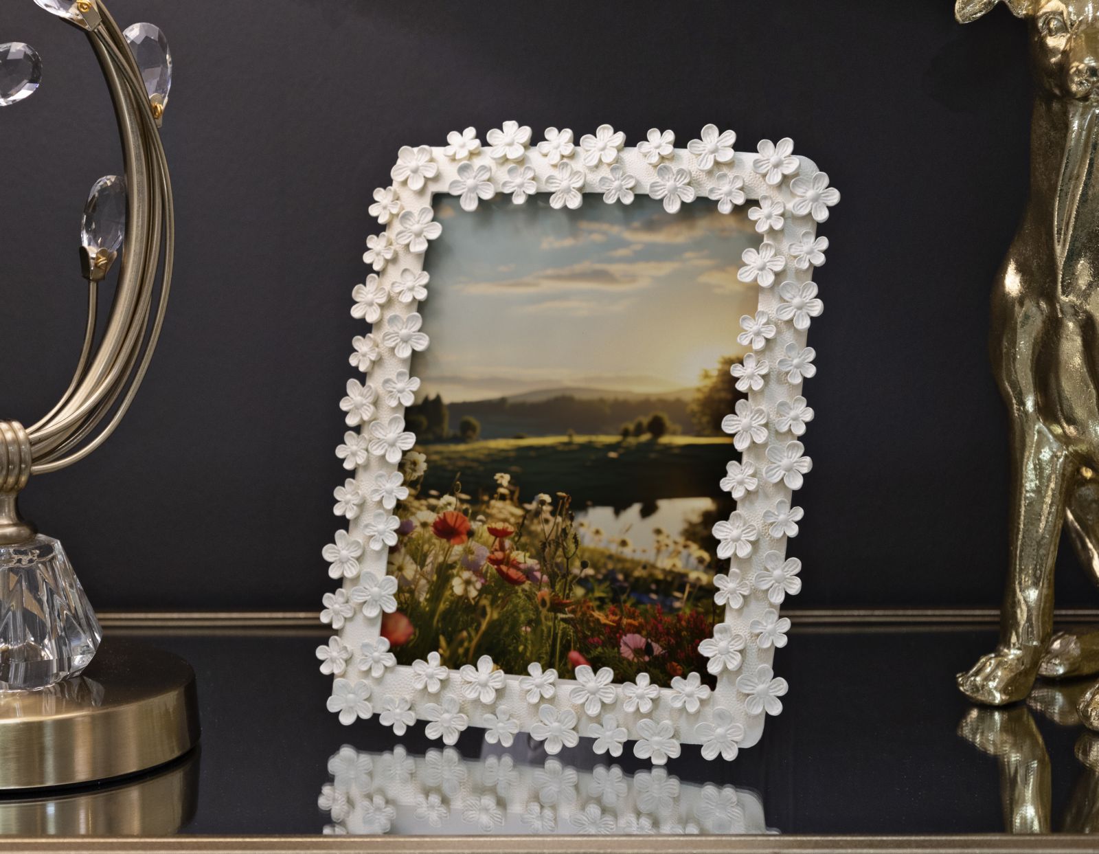 Moldura Retangular GLAM – Creme – 15x20 cm