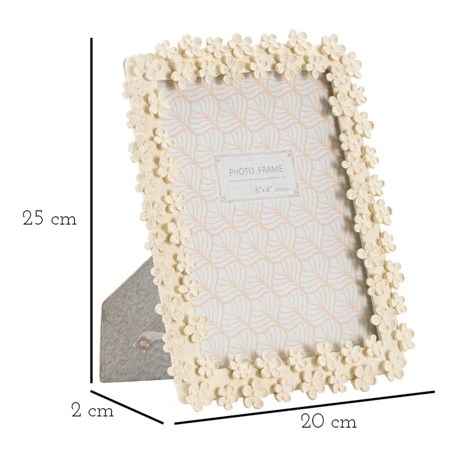 Moldura Retangular GLAM – Creme – 15x20 cm