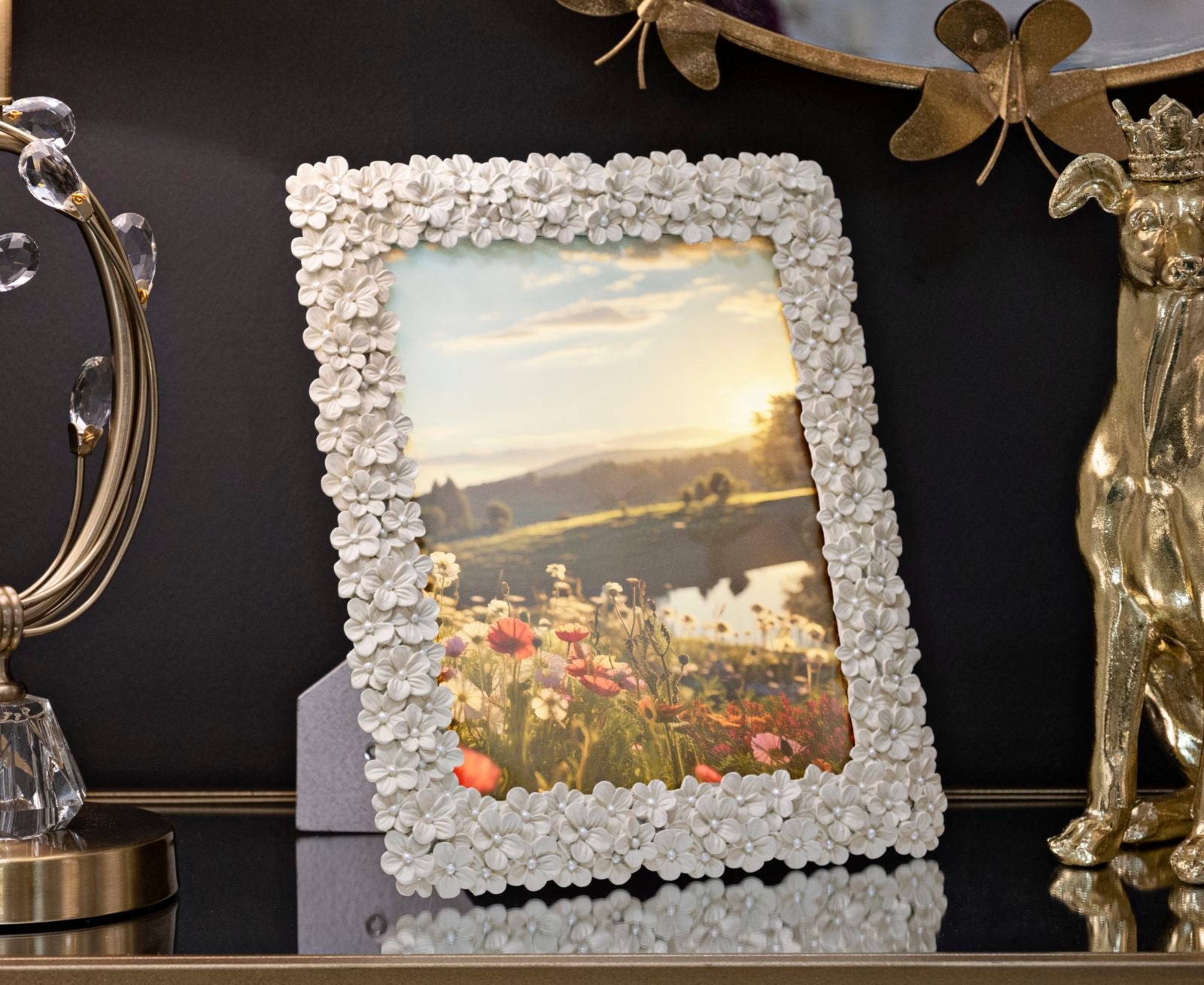 Moldura Retangular GLAM – Creme – 20x25 cm
