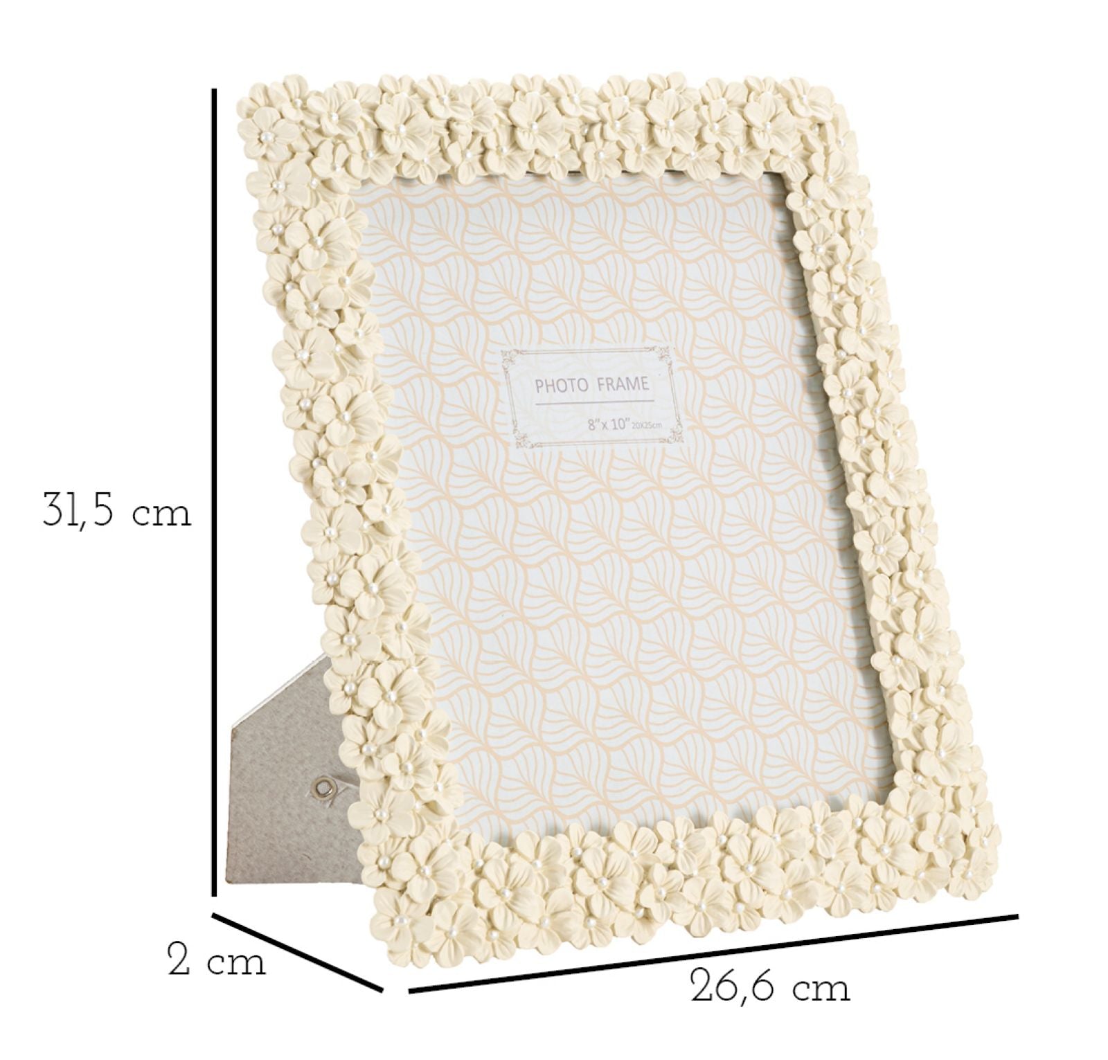 Moldura Retangular GLAM – Creme – 20x25 cm