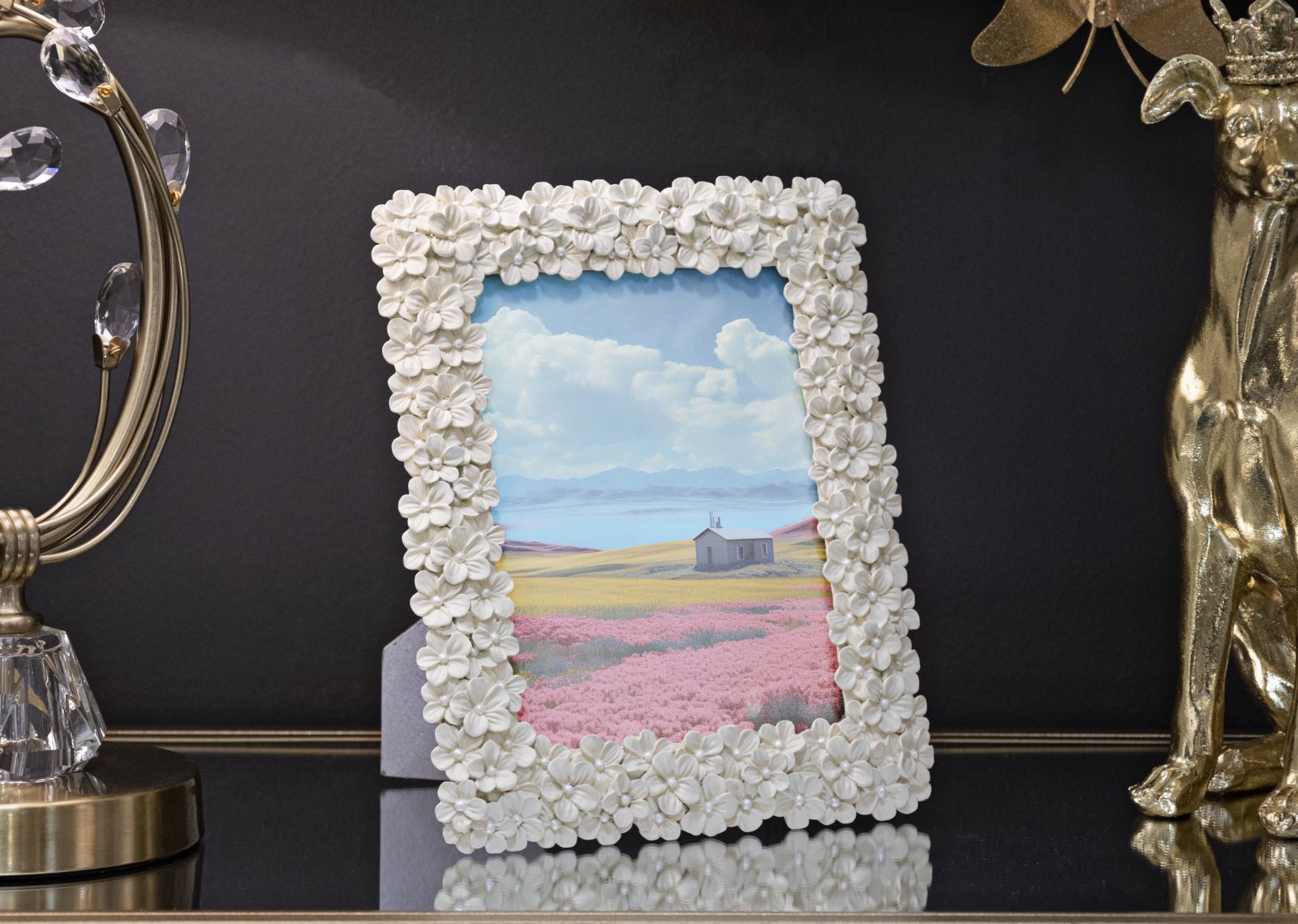 Moldura Retangular GLAM – Creme – 15x20 cm
