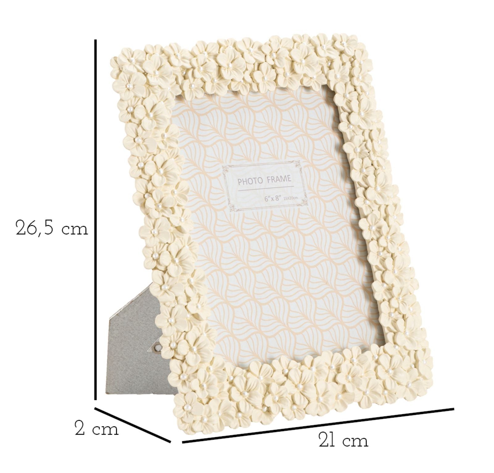 Moldura Retangular GLAM – Creme – 15x20 cm