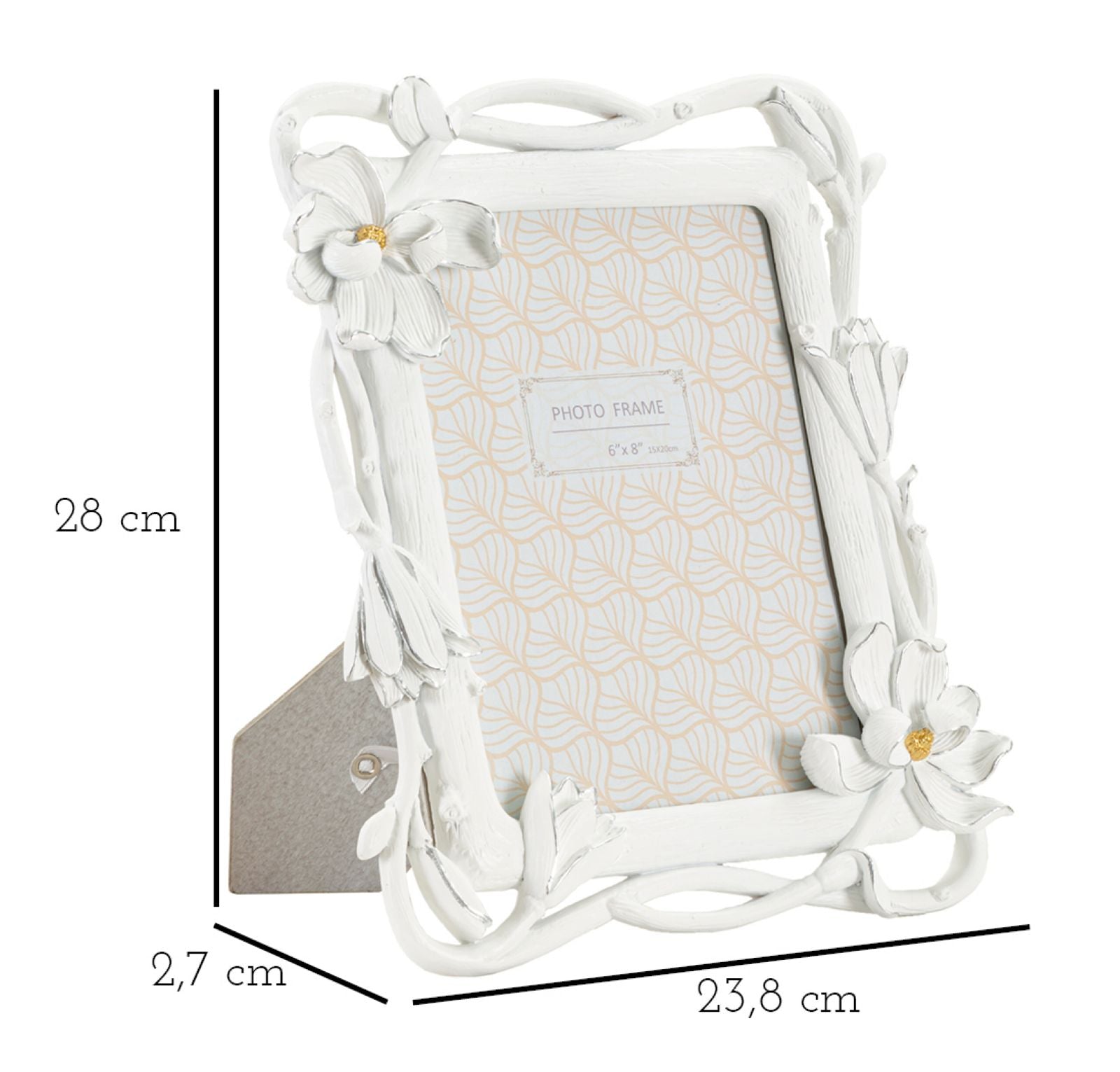 Moldura Rectangular GLAM – Branco – 15x20 cm