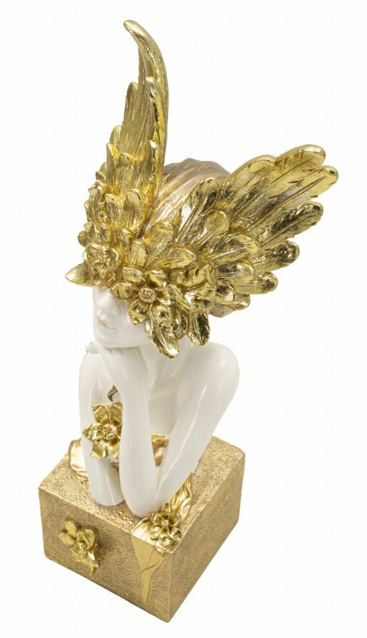 Escultura GLAM – Branco, Dourado