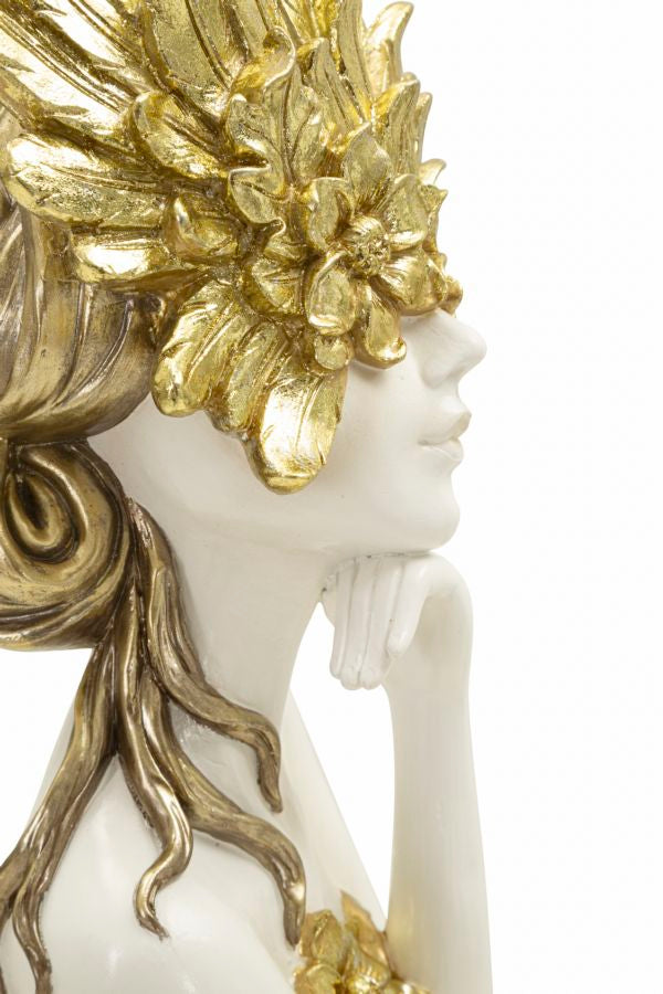 Escultura GLAM – Branco, Dourado