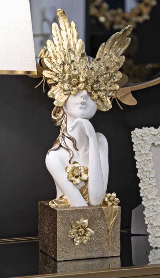 Escultura GLAM – Branco, Dourado