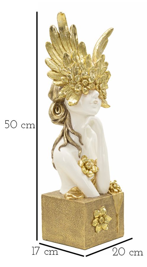 Escultura GLAM – Branco, Dourado