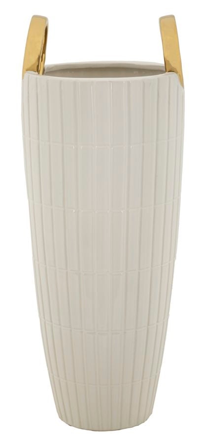 Vaso GLAM – Branco e Dourado