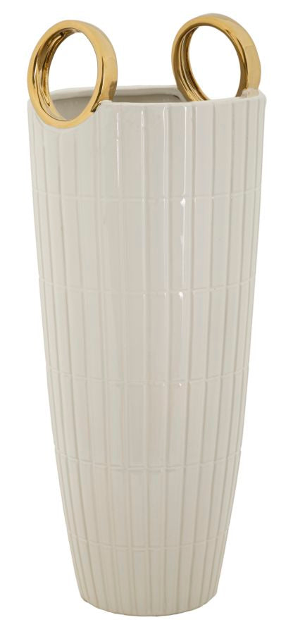 Vaso GLAM – Branco e Dourado