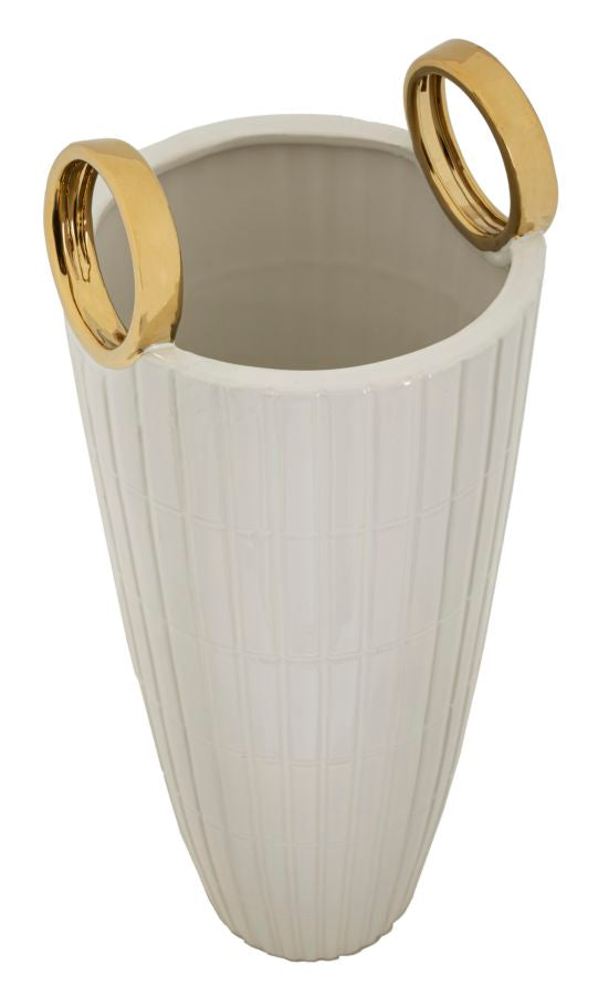 Vaso GLAM – Branco e Dourado