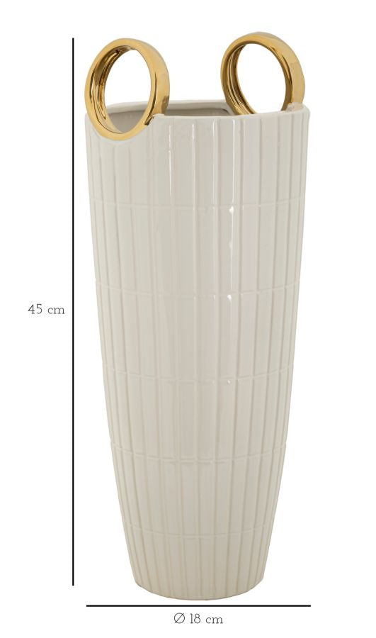 Vaso GLAM – Branco e Dourado