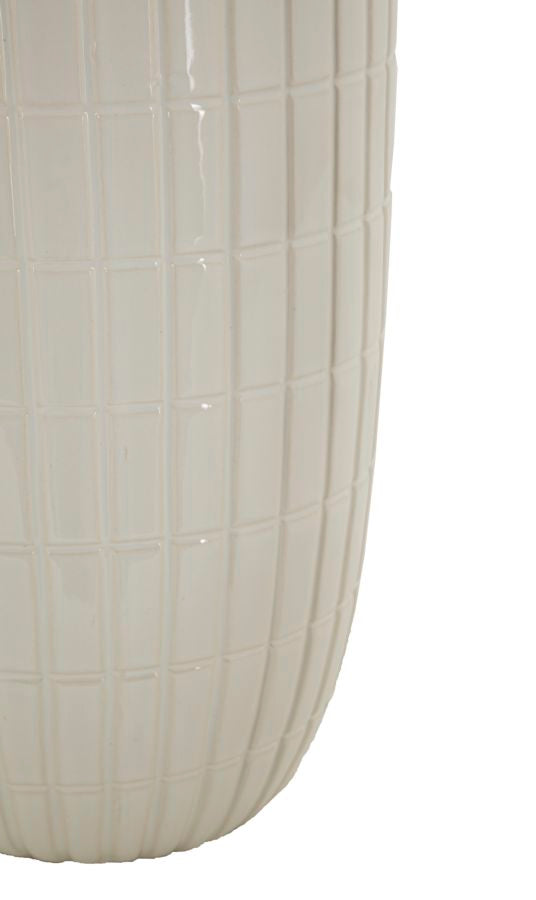 Vaso Cerâmico GLAM – Branco e Dourado