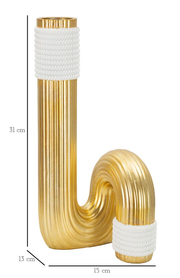 Vaso Elegante GLAM – Dourado e Branco