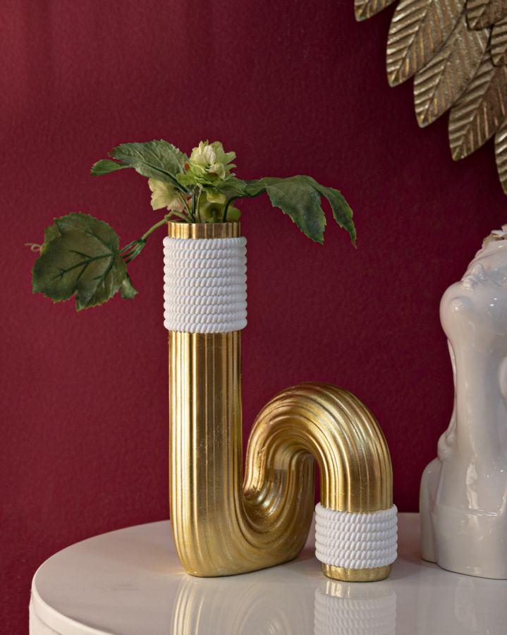 Vaso GLAM – Dourado e Branco