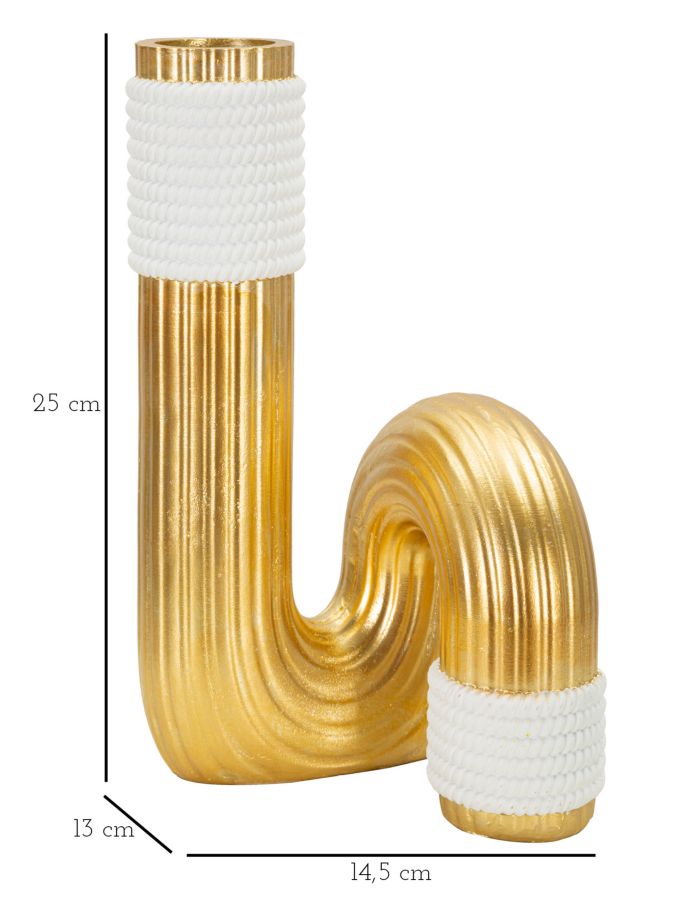 Vaso GLAM – Dourado e Branco
