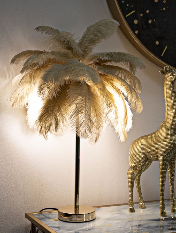 Candeeiro de Mesa GLAM – Dourado e Camelo