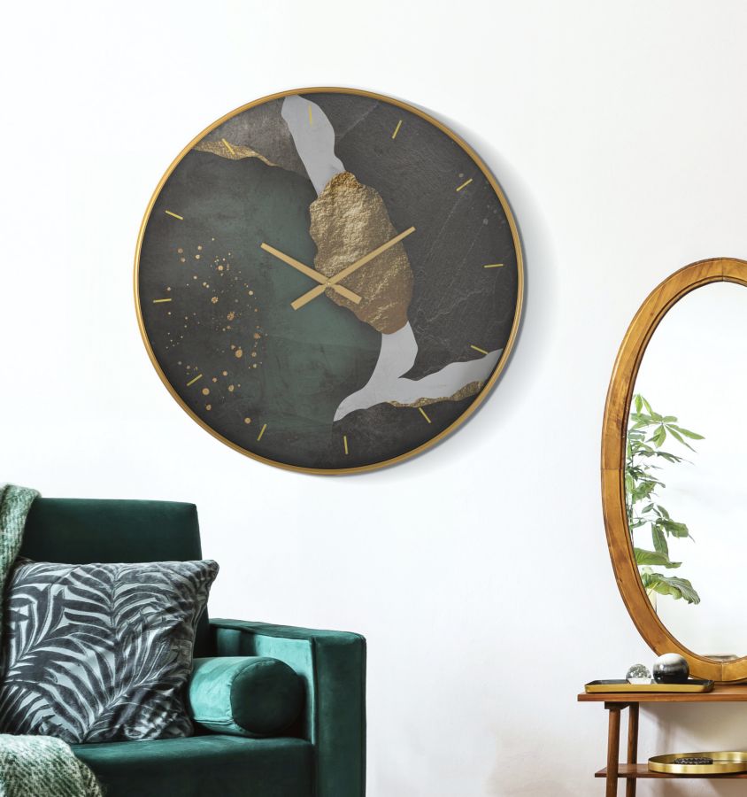 Relógio de Parede – Multicolor – Ferro, MDF e vidro