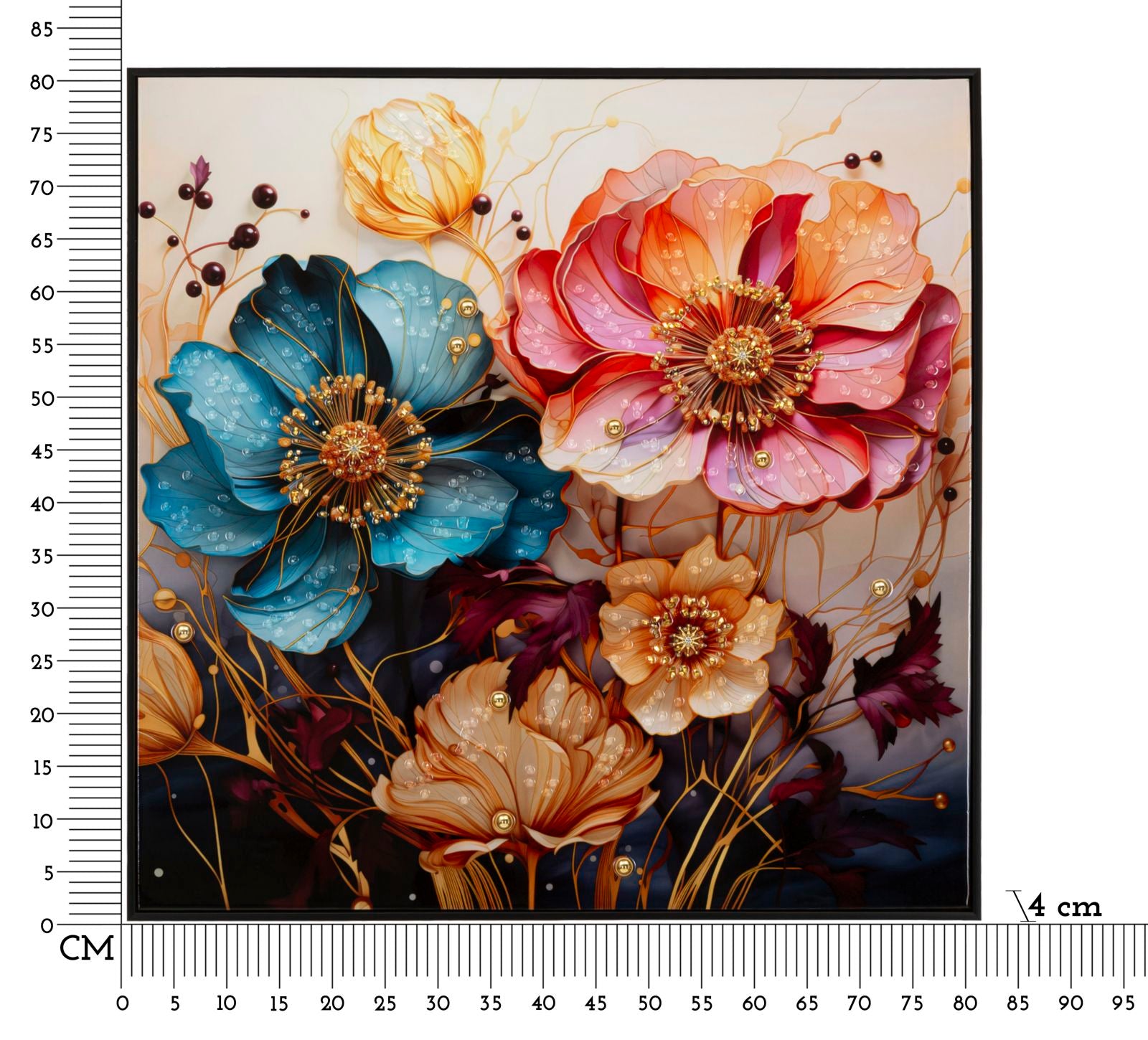 Pintura em Tela – Multicolor – Madeira – Metal