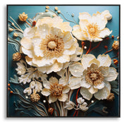 Pintura em tela – Multicolor – Madeira e metal