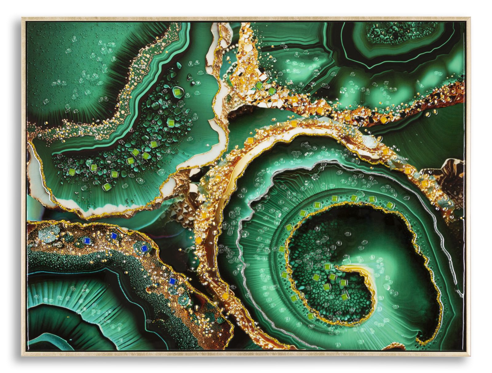 Pintura em Tela – Multicolor – Madeira de Abeto – Metal dourado