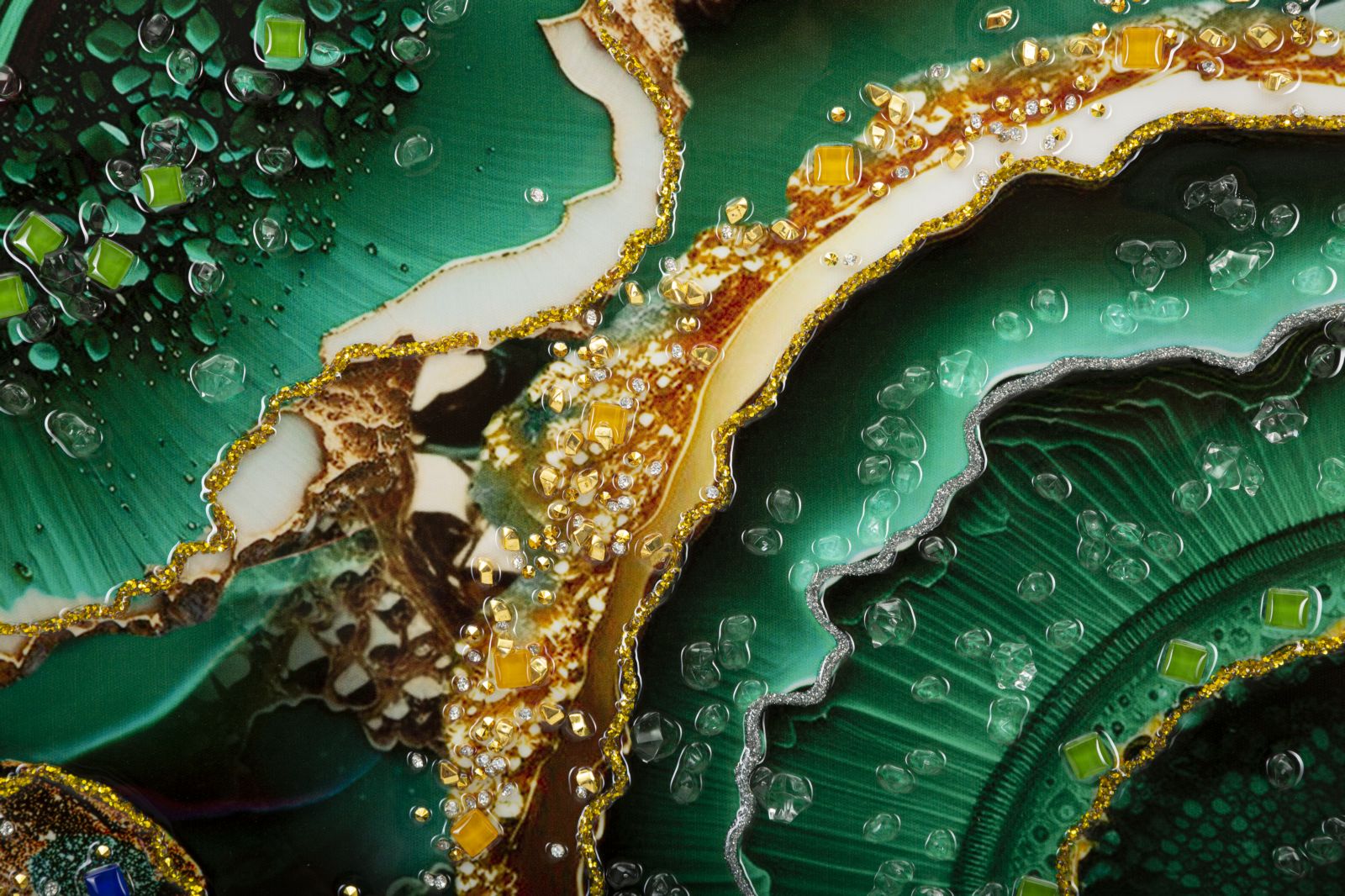 Pintura em Tela – Multicolor – Madeira de Abeto – Metal dourado