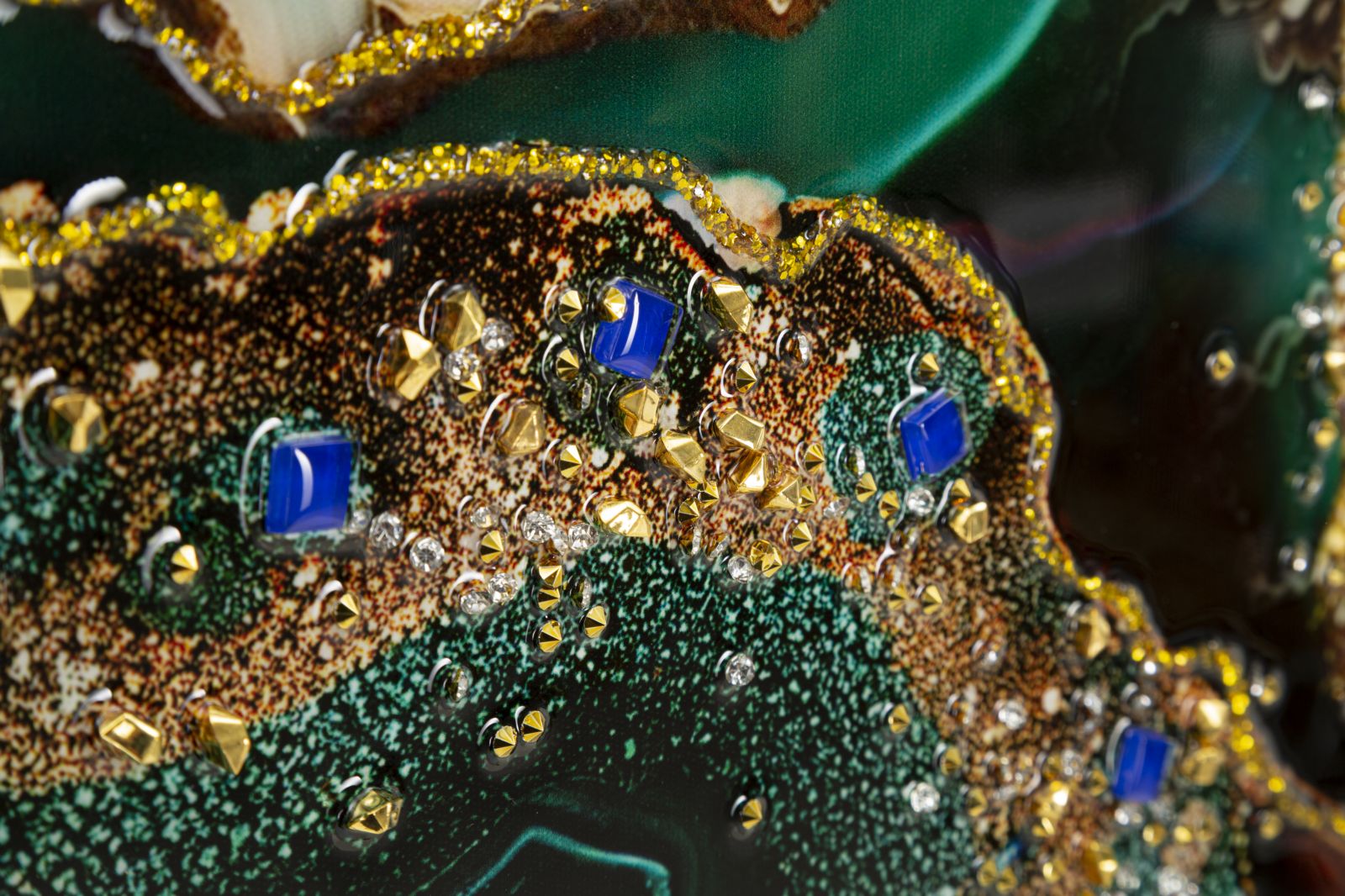 Pintura em Tela – Multicolor – Madeira de Abeto – Metal dourado