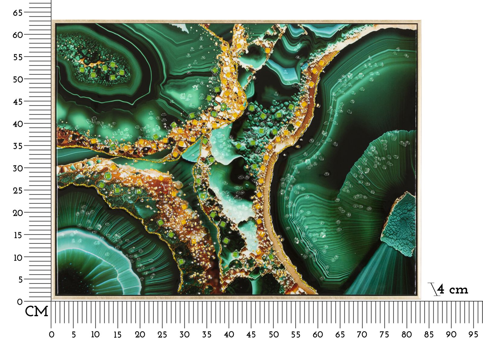 Pintura em Tela – Multicolor – Madeira – Metal