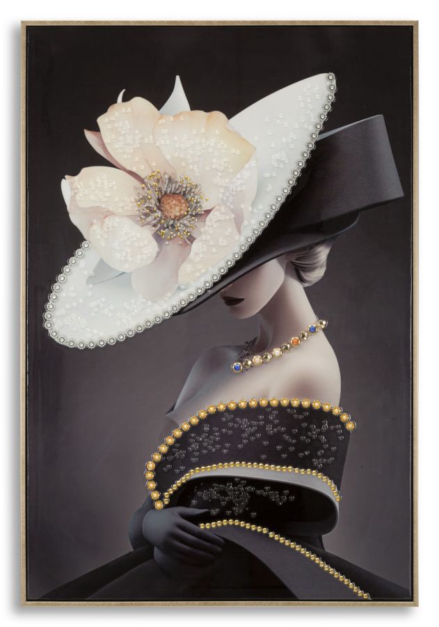 Pintura em Tela – Multicolor – Moldura de madeira e metal