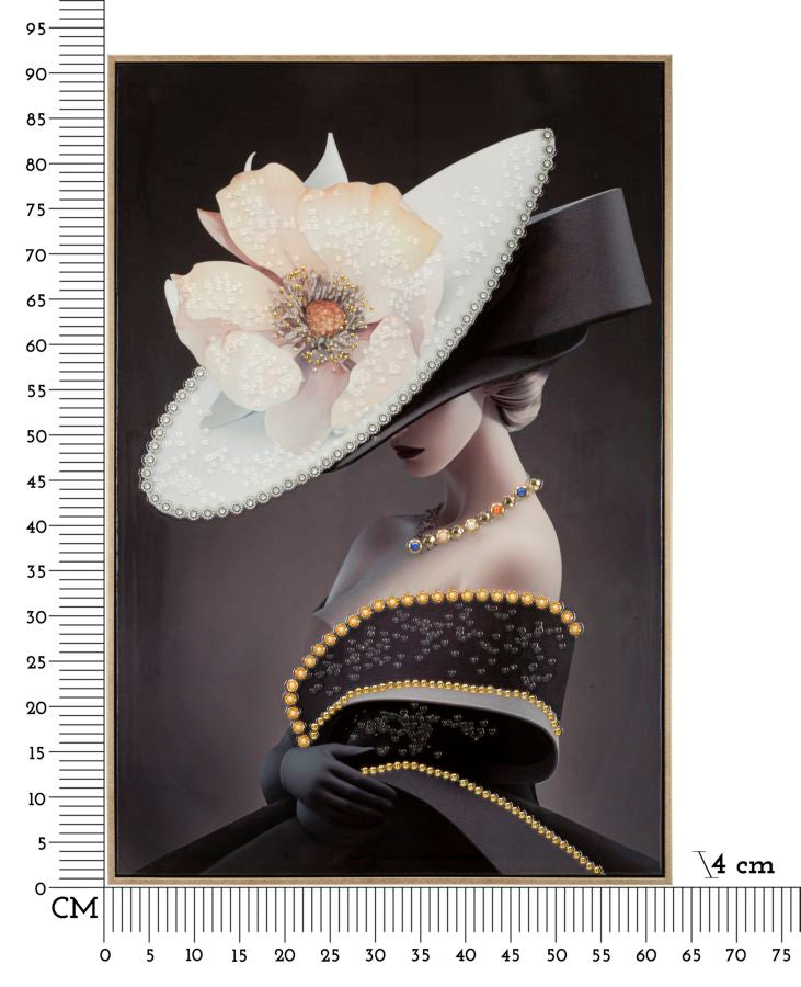 Pintura em Tela – Multicolor – Moldura de madeira e metal