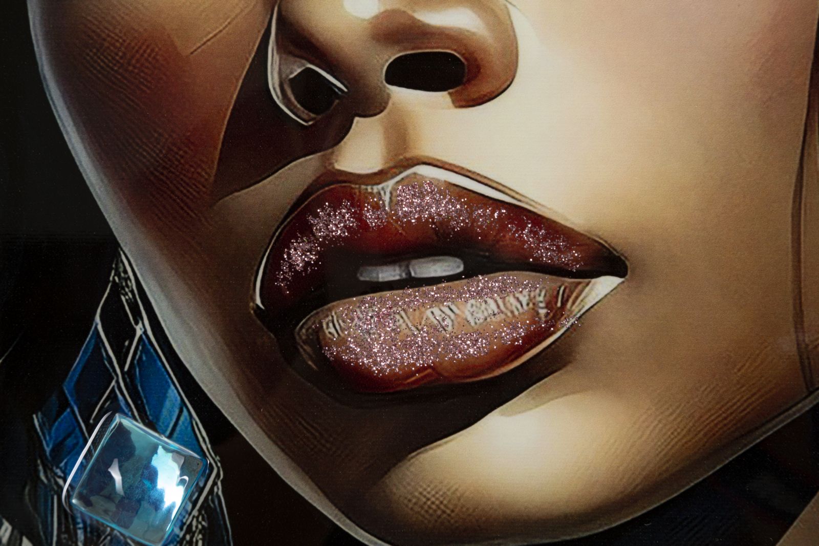 Pintura em tela – Multicolor – Madeira de pinho e metal