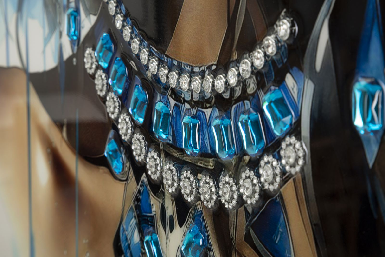 Pintura em tela – Multicolor – Madeira de pinho e metal