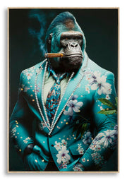 Quadro em Tela – Multicolor – Madeira