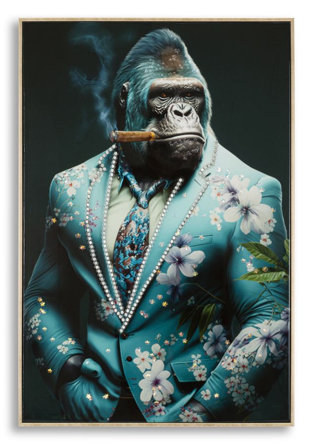 Quadro em Tela – Multicolor – Madeira