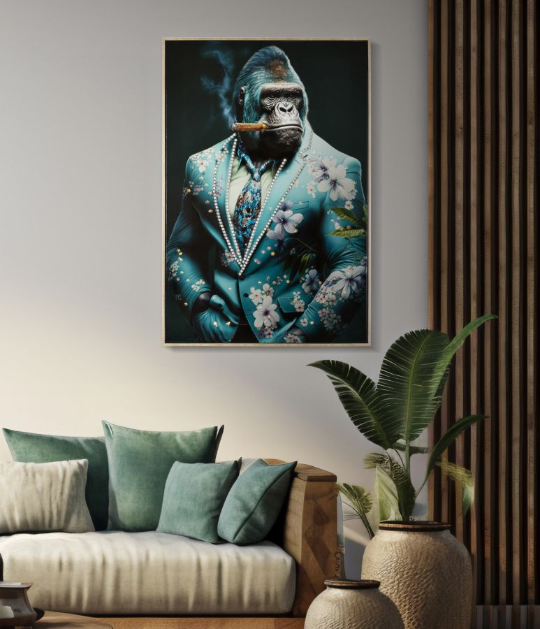 Quadro em Tela – Multicolor – Madeira