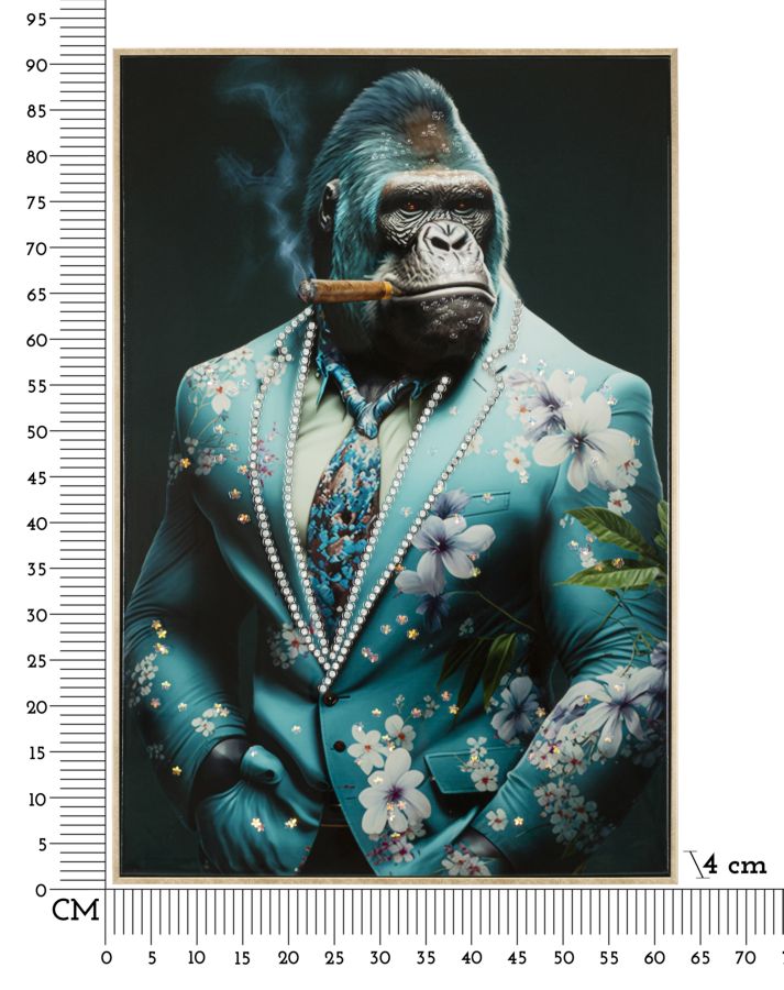 Quadro em Tela – Multicolor – Madeira