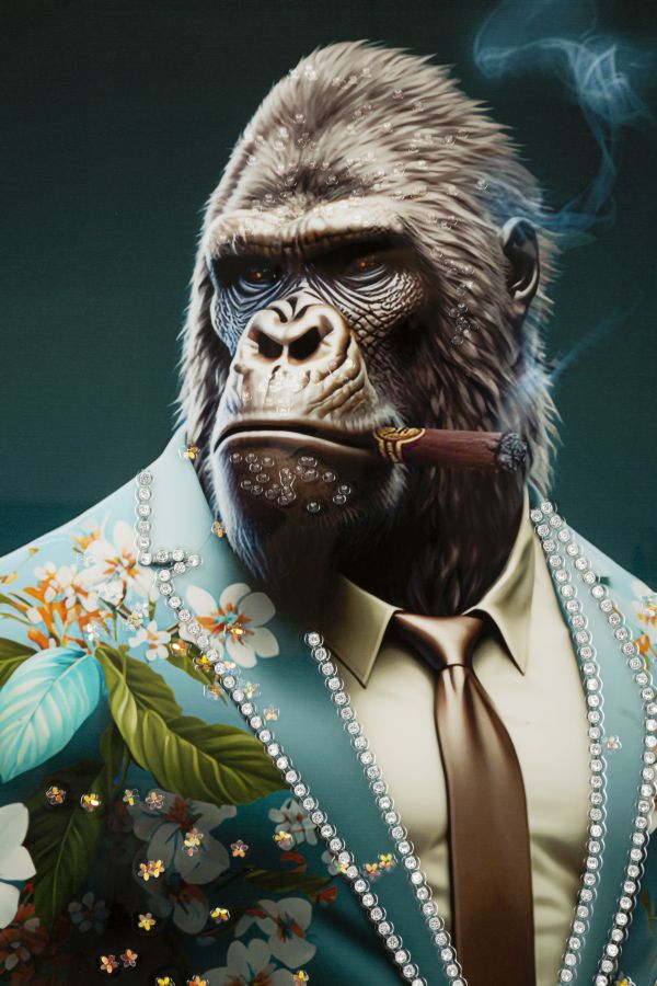 Pintura em Tela MODERN – Multicolor – Madeira