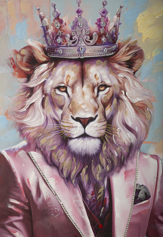 Pintura em Tela – Multicolor – Metal, Madeira de Abeto