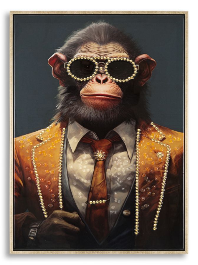 Pintura em Tela – Multicolor – Madeira e metal