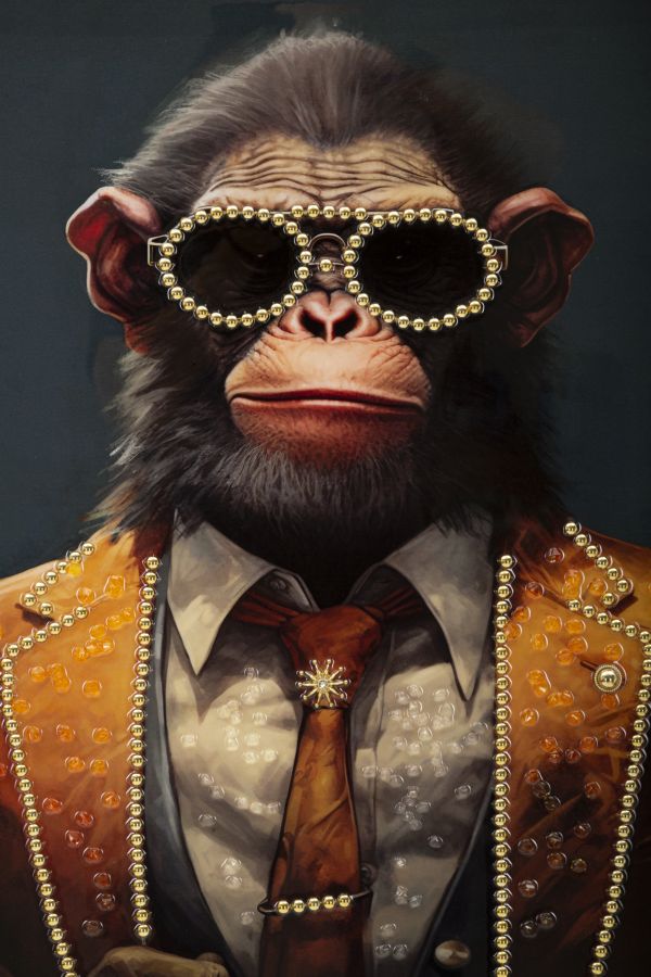 Pintura em Tela – Multicolor – Madeira e metal