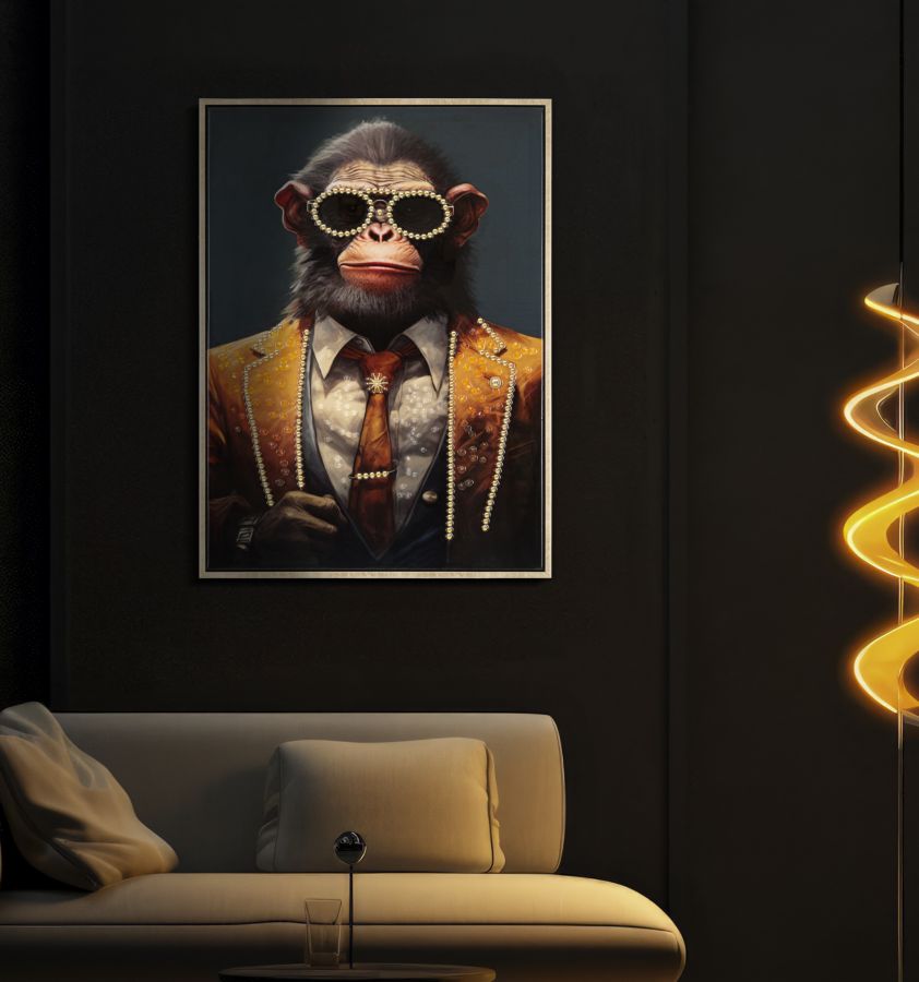 Pintura em Tela – Multicolor – Madeira e metal