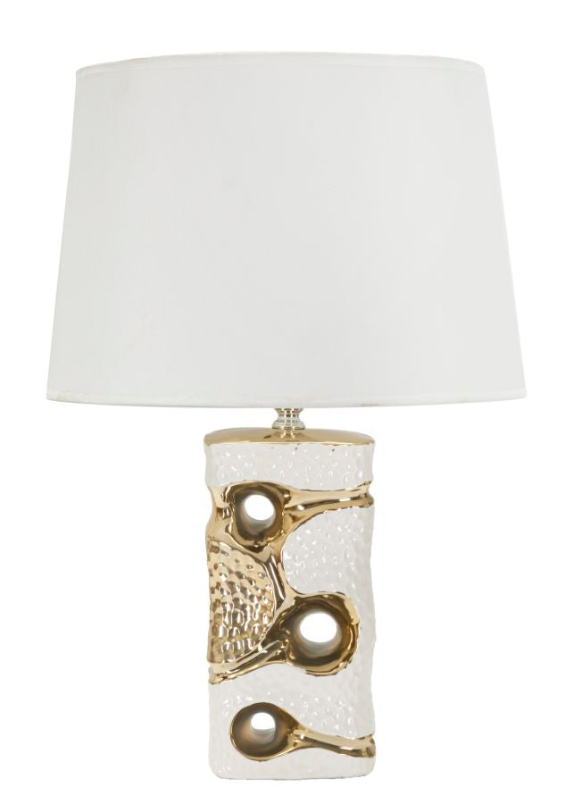 Candeeiro de Mesa GLAM – Branco e Dourado