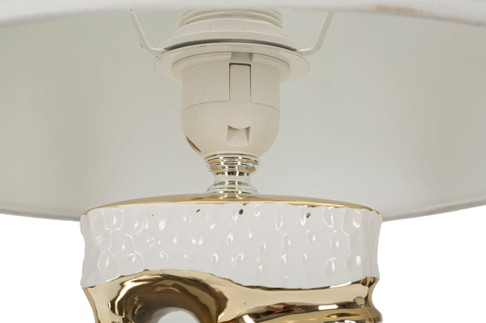 Candeeiro de Mesa GLAM – Branco e Dourado
