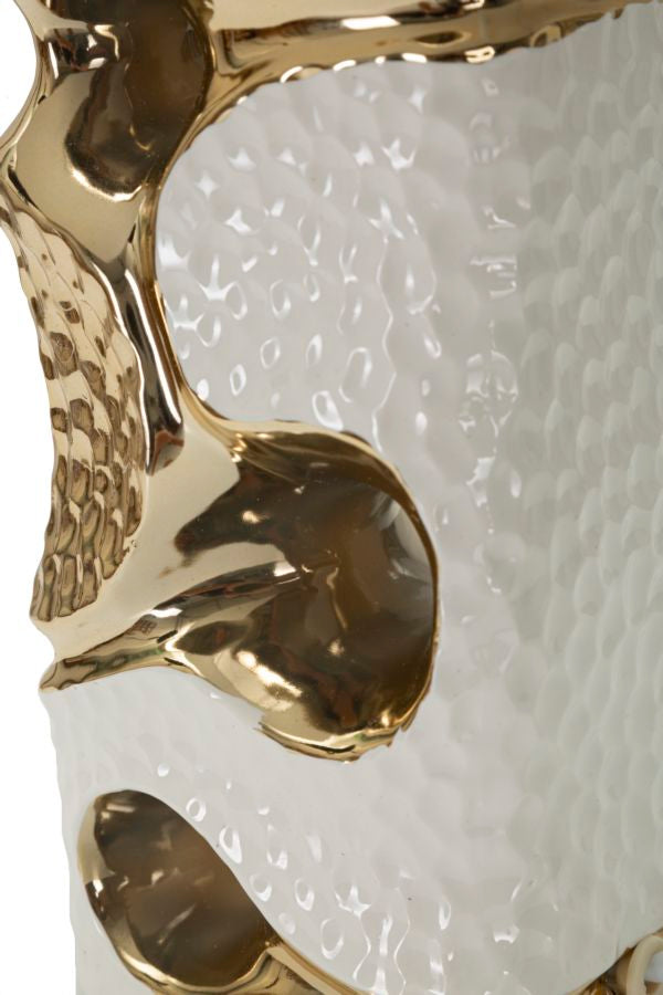 Candeeiro de Mesa GLAM – Branco e Dourado
