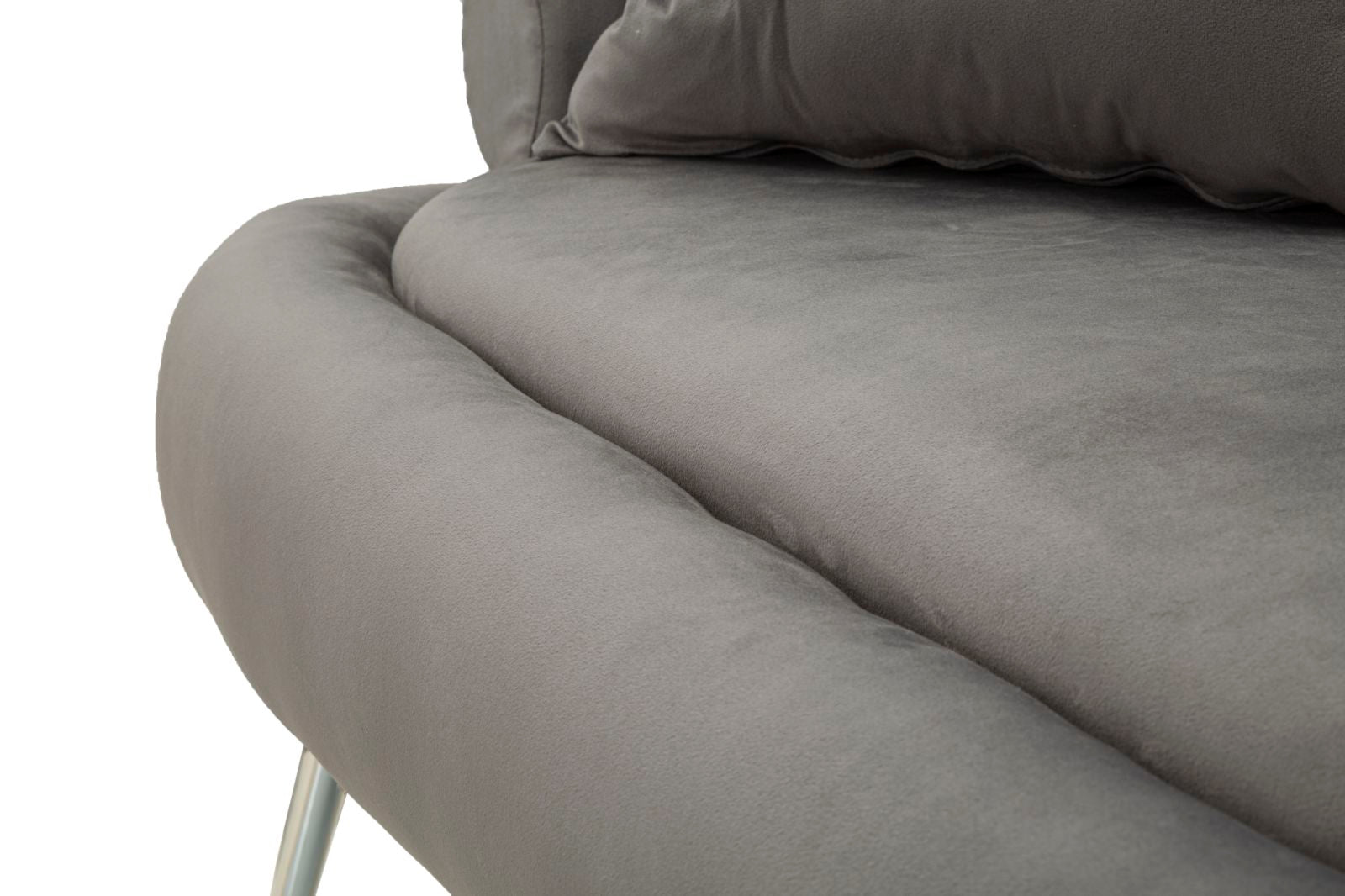 Sofá de Dois Lugares GLAM – Cinzento e Prateado