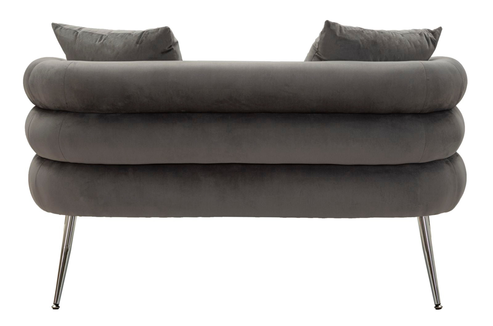 Sofá de Dois Lugares GLAM – Cinzento e Prateado