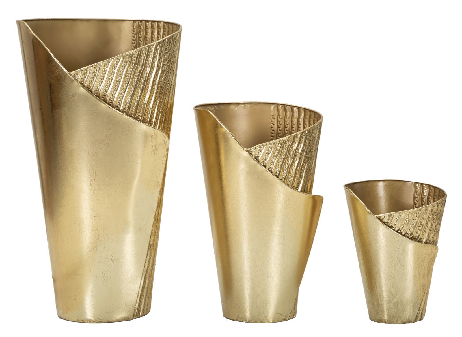 Conjunto de 3 Vasos Elegantes GLAM – Dourado