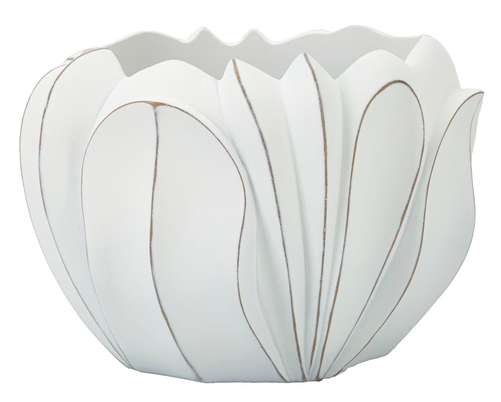 Cachepot Cerâmico Redondo MODERN – White Wash
